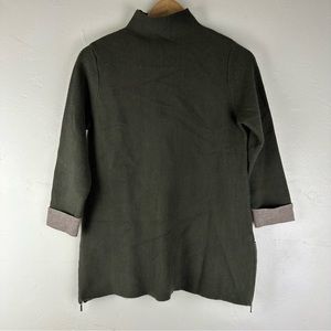 Tahari 3/4 Sleeve Turtleneck Zip Side Sweater Small